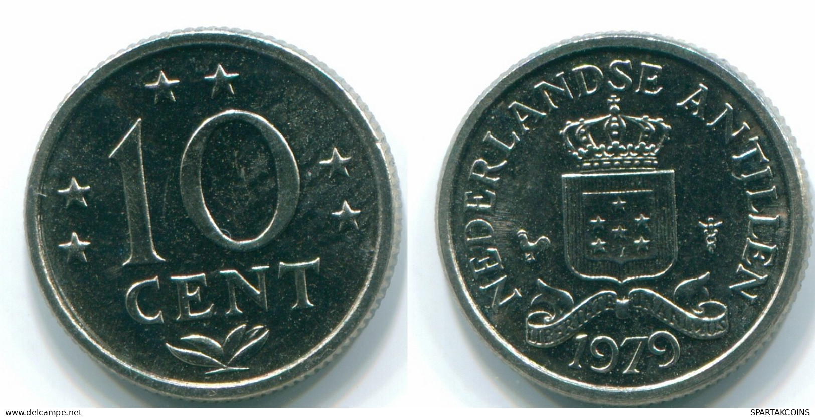 10 CENTS 1979 NIEDERLÄNDISCHE ANTILLEN Nickel Koloniale Münze #S13597.D.A - Antillas Neerlandesas