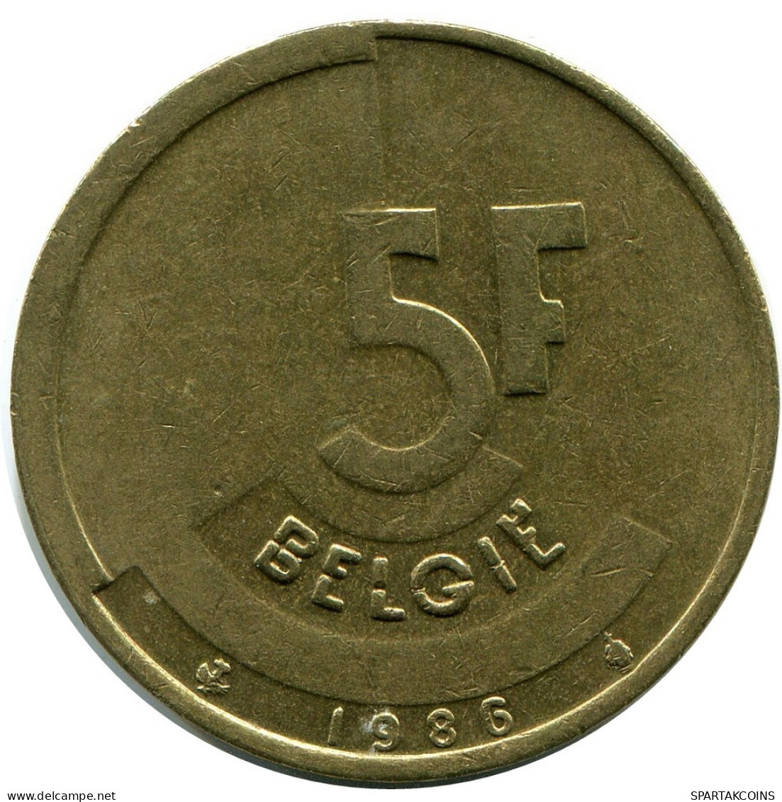 5 FRANCS 1986 DUTCH Text BELGIEN BELGIUM Münze #AZ337.D.A - 5 Francs