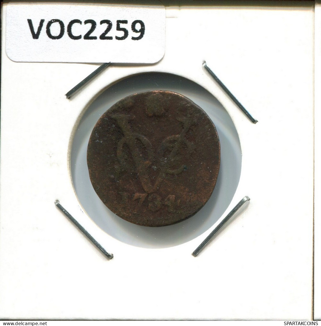 1734 HOLLAND VOC DUIT INDES NÉERLANDAIS NETHERLANDS NEW YORK COLONIAL PENNY #VOC2259.7.F.A - Indie Olandesi