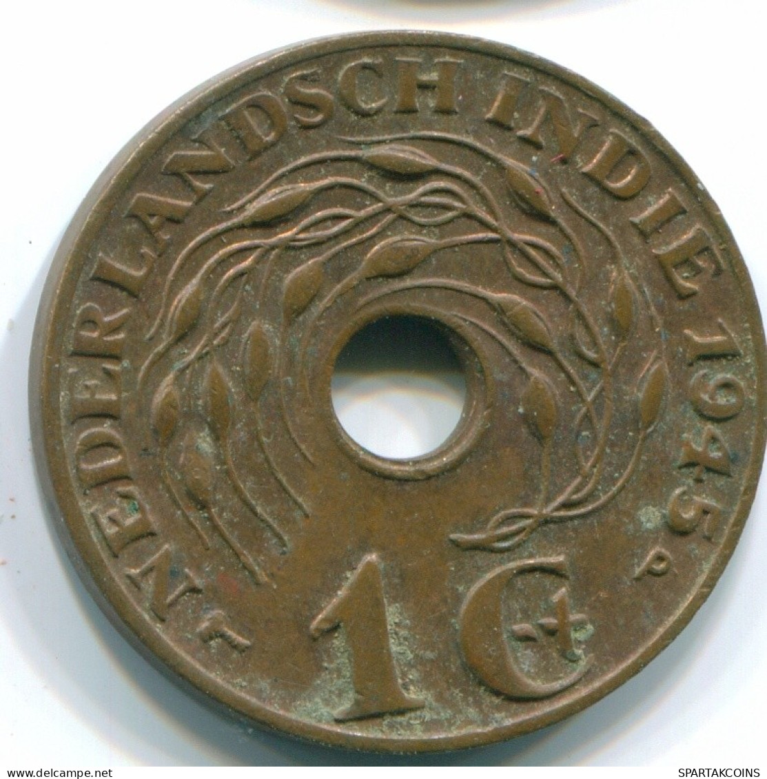 1 CENT 1945 P NETHERLANDS EAST INDIES INDONESIA Bronze Colonial Coin #S10343.U.A - Indes Neerlandesas