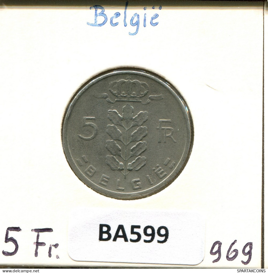 5 FRANCS 1968 DUTCH Text BELGIEN BELGIUM Münze #BA599.D.A - 5 Frank
