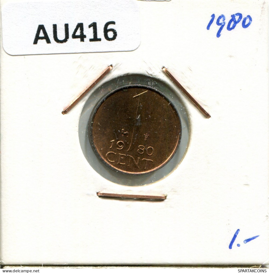 1 CENT 1980 NIEDERLANDE NETHERLANDS Münze #AU416.D.A - 1948-1980 : Juliana