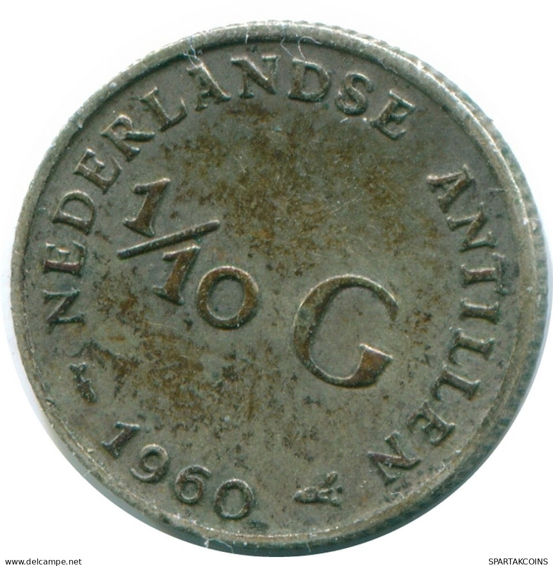 1/10 GULDEN 1960 ANTILLAS NEERLANDESAS PLATA Colonial Moneda #NL12352.3.E.A - Netherlands Antilles