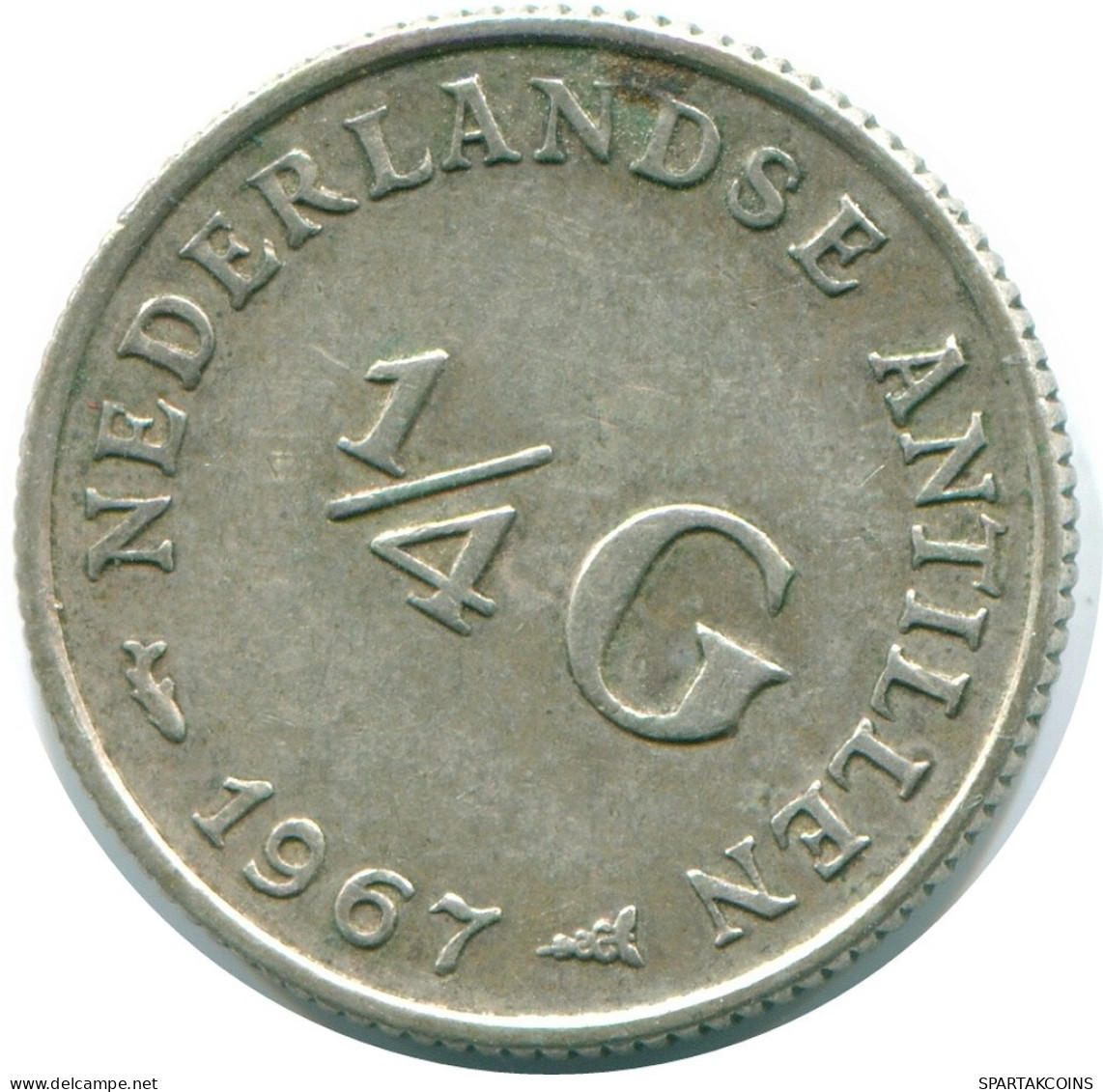 1/4 GULDEN 1967 NIEDERLÄNDISCHE ANTILLEN SILBER Koloniale Münze #NL11521.4.D.A - Netherlands Antilles