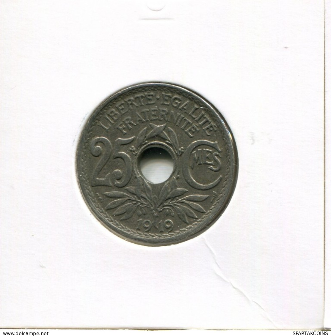 25 CENTIMES 1919 FRANCIA FRANCE Moneda #AK893.E.A - 25 Centimes