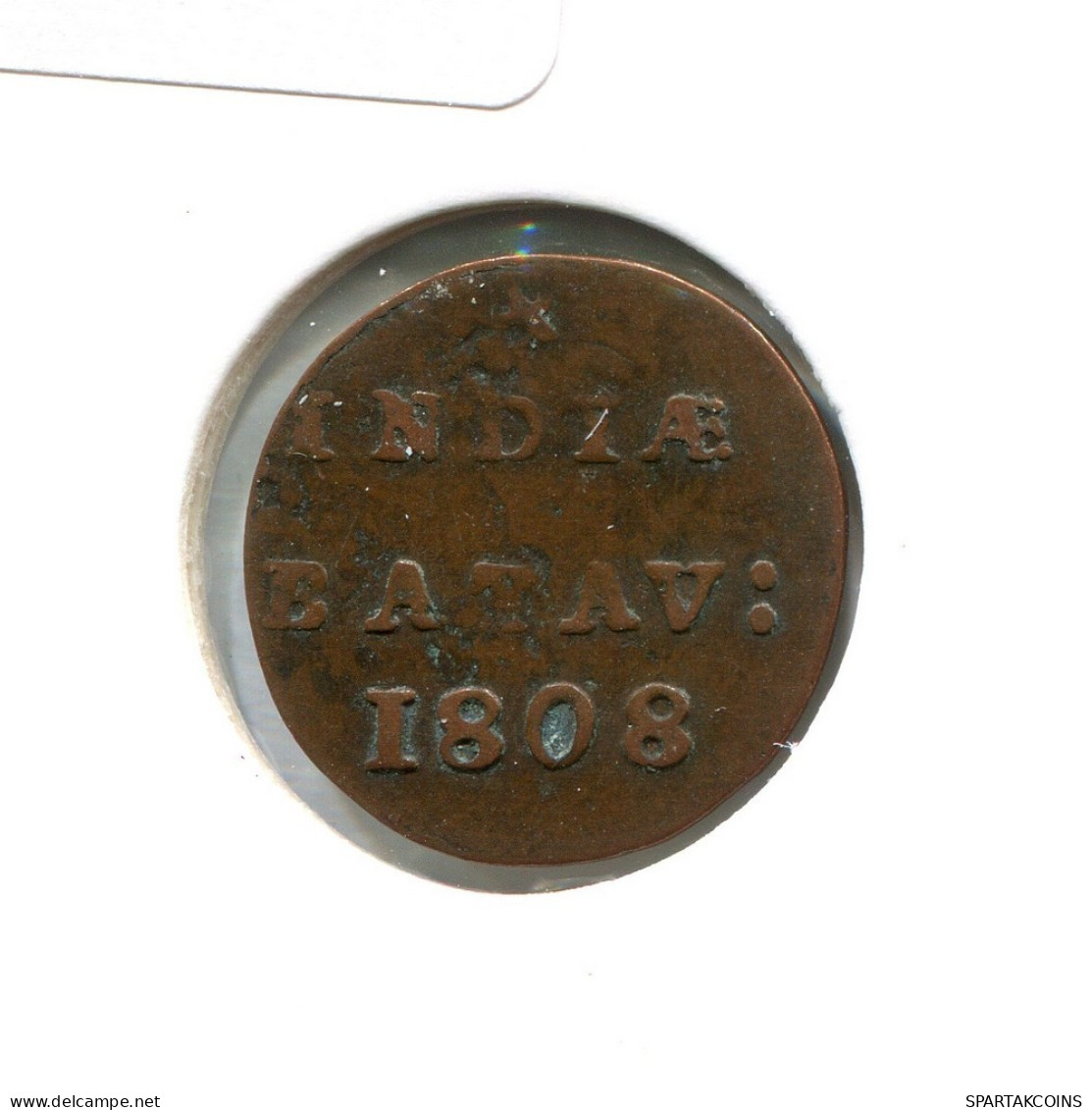 1808 BATAVIA VOC 1/2 DUIT NETHERLANDS INDIES Koloniale Münze #VOC2121.10.U.A - Indes Neerlandesas