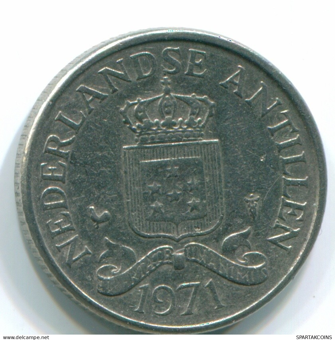 25 CENTS 1971 NIEDERLÄNDISCHE ANTILLEN Nickel Koloniale Münze #S11565.D.A - Nederlandse Antillen