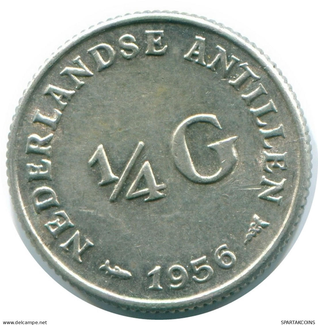 1/4 GULDEN 1956 ANTILLAS NEERLANDESAS PLATA Colonial Moneda #NL10921.4.E.A - Antilles Néerlandaises