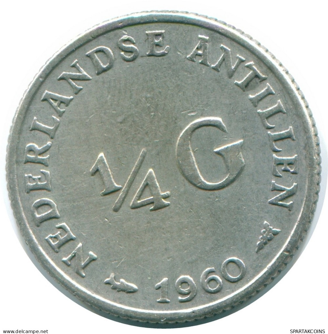 1/4 GULDEN 1960 NETHERLANDS ANTILLES SILVER Colonial Coin #NL11041.4.U.A - Niederländische Antillen