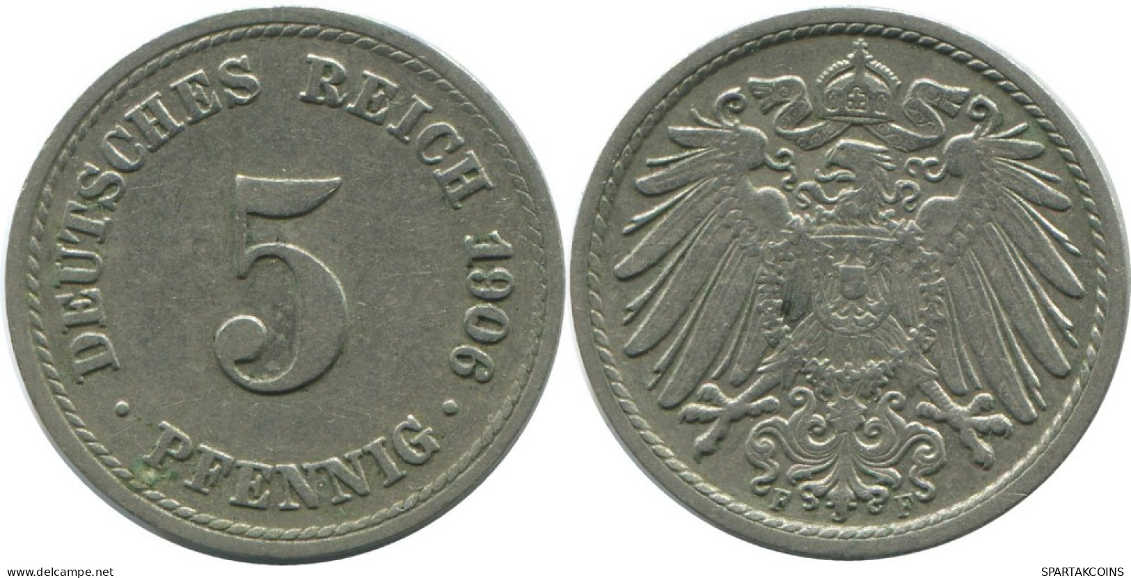 5 PFENNIG 1906 F ALEMANIA Moneda GERMANY #AE661.E.A - 5 Pfennig