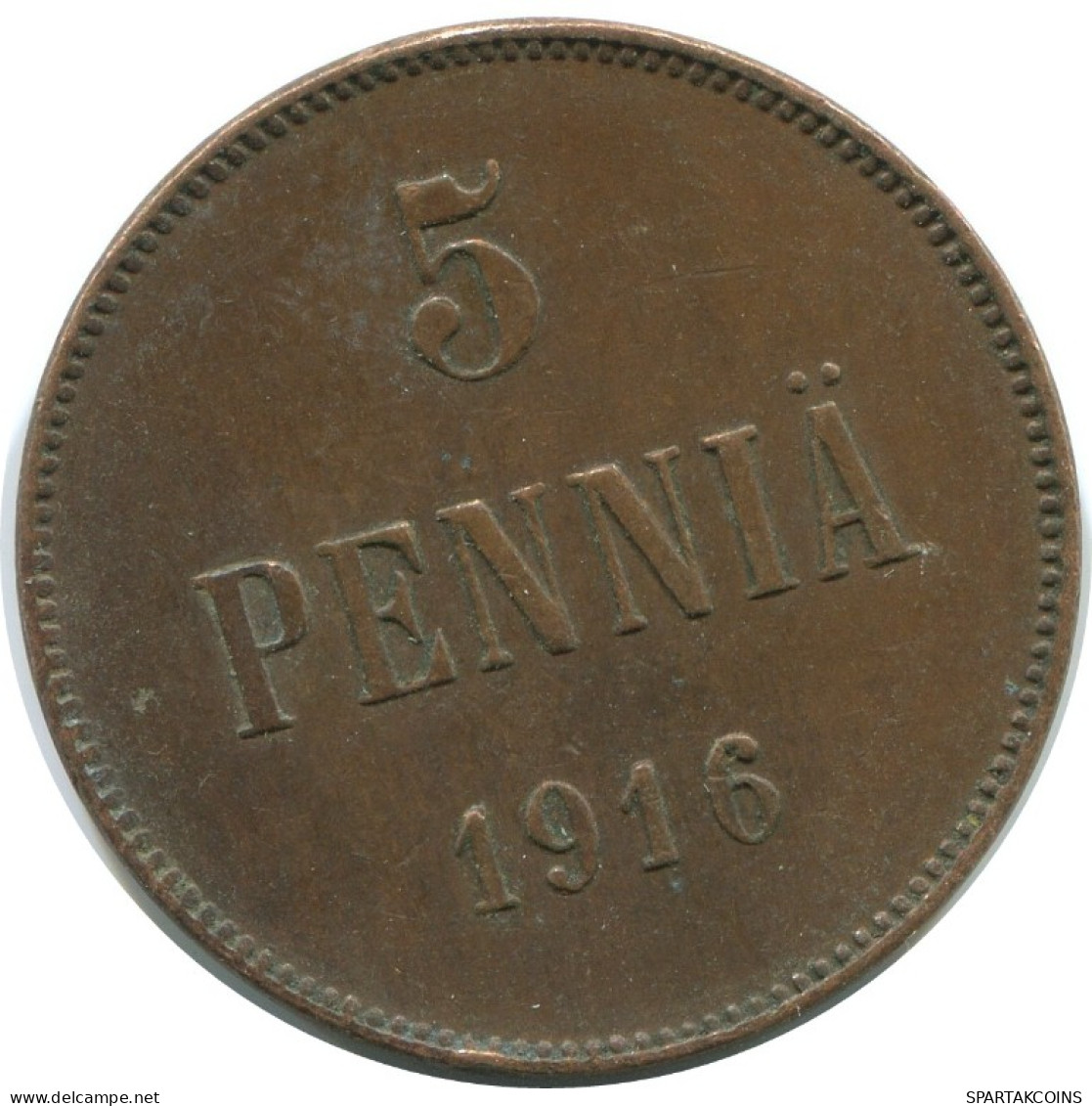 5 PENNIA 1916 FINLANDIA FINLAND Moneda RUSIA RUSSIA EMPIRE #AB271.5.E.A - Finland