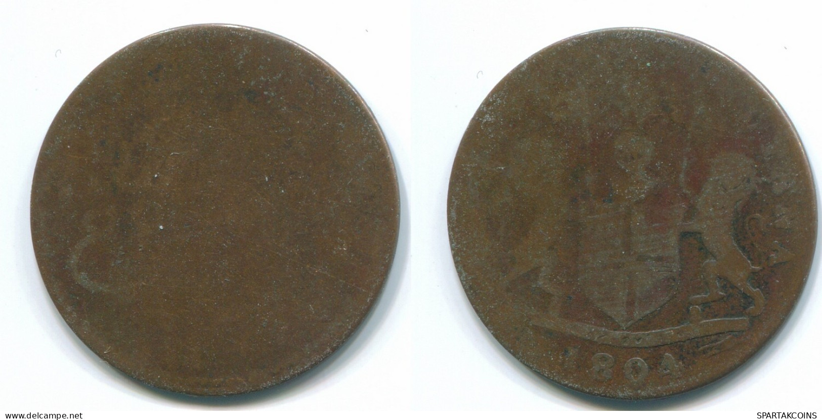 1 KEPING 1804 SUMATRA BRITISH EAST INDIES Copper Koloniale Münze #S11739.D.A - India