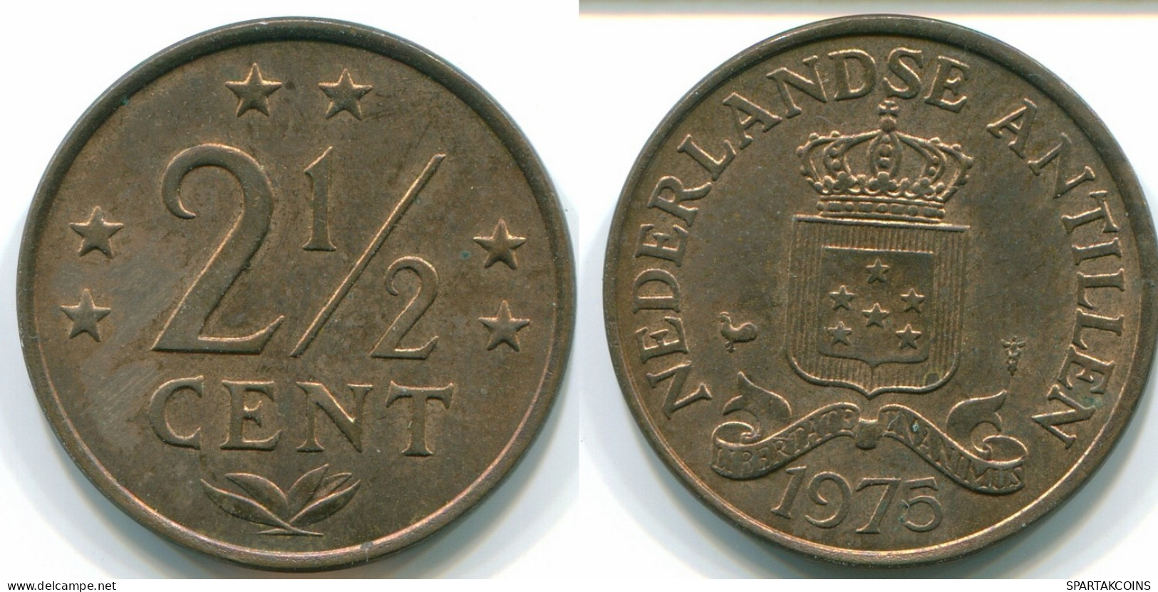 2 1/2 CENT 1975 ANTILLAS NEERLANDESAS Bronze Colonial Moneda #S10521.E.A - Nederlandse Antillen
