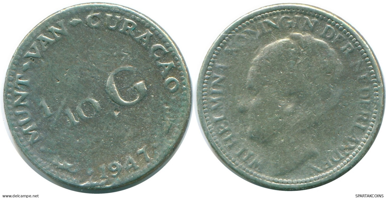 1/10 GULDEN 1947 CURACAO NEERLANDÉS NETHERLANDS PLATA #NL11852.3.E.A - Curacao