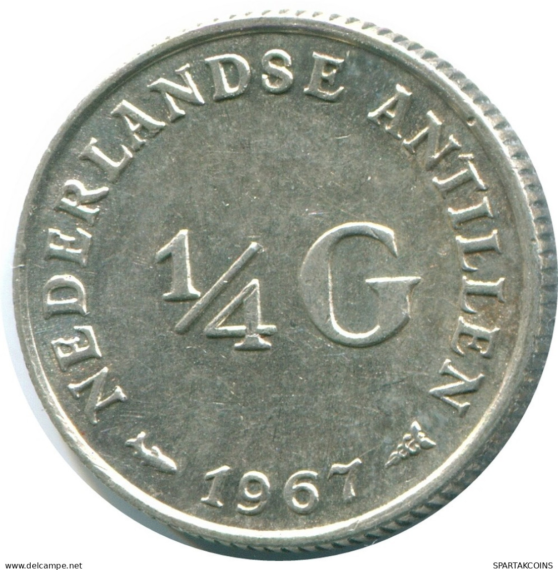 1/4 GULDEN 1967 NETHERLANDS ANTILLES SILVER Colonial Coin #NL11443.4.U.A - Antilles Néerlandaises