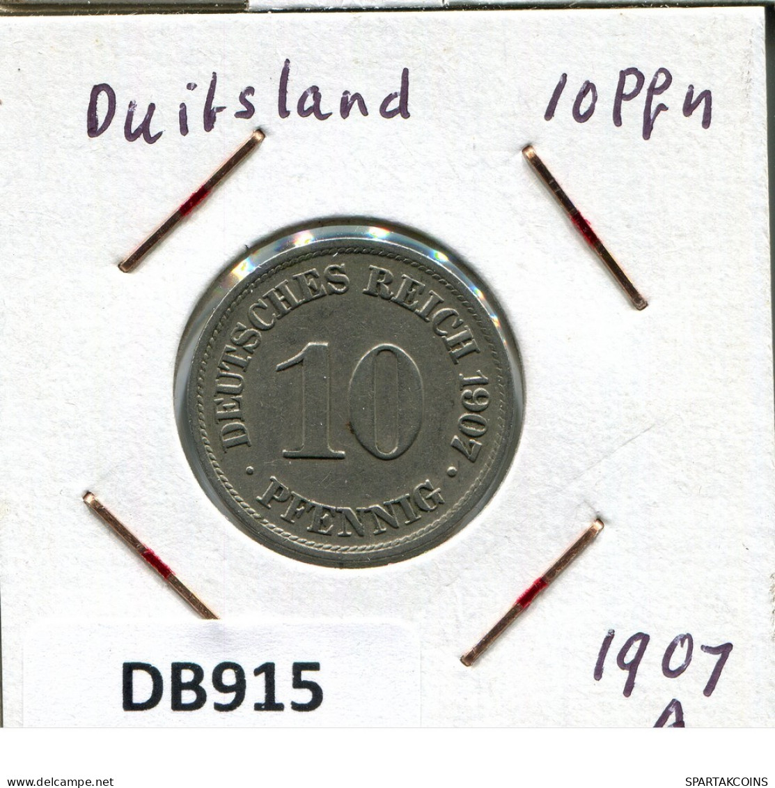 10 PFENNIG 1907 A ALLEMAGNE Pièce GERMANY #DB915.F.A - 10 Pfennig