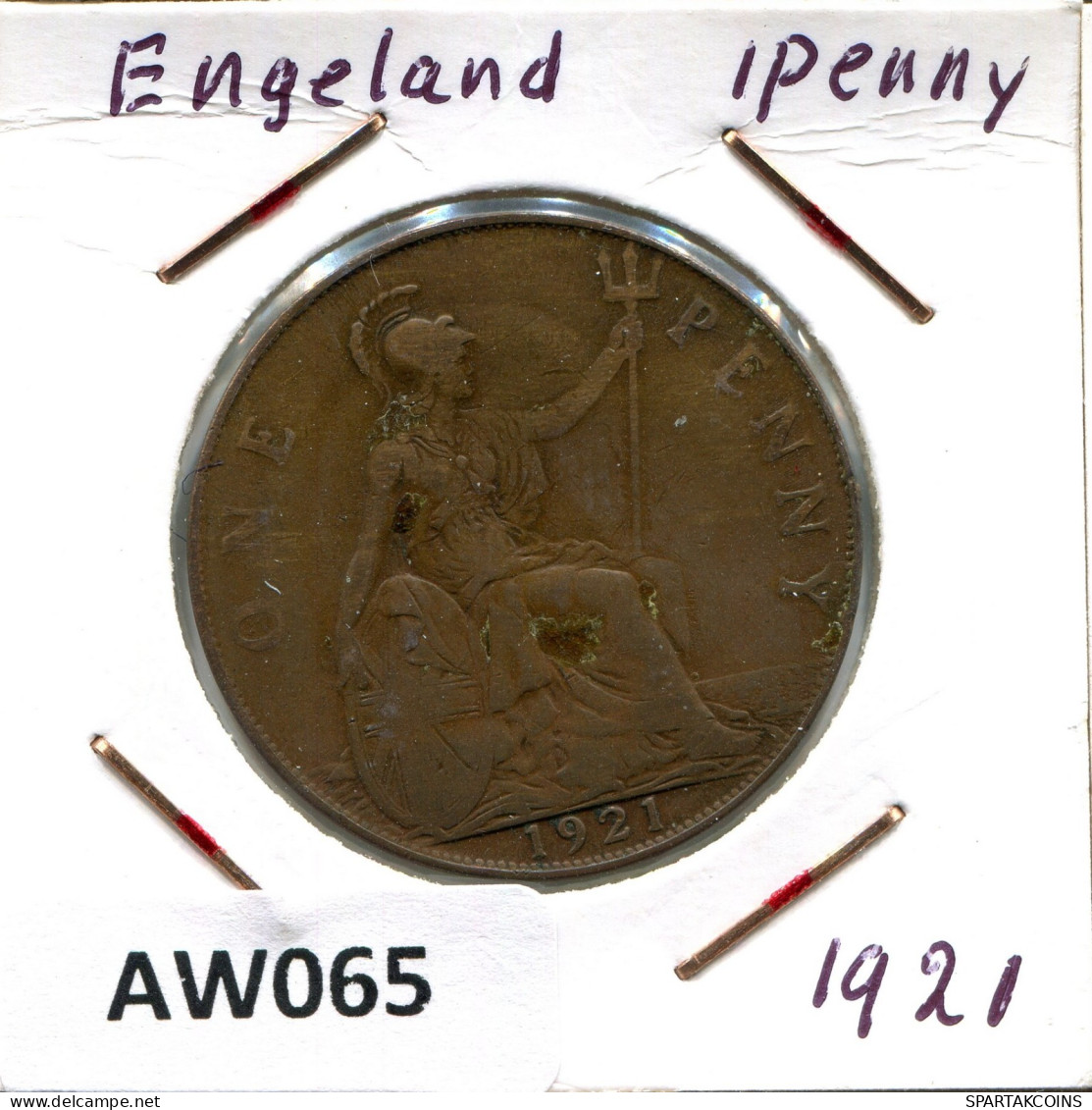 PENNY 1921 UK GREAT BRITAIN Coin #AW065.U.A - D. 1 Penny