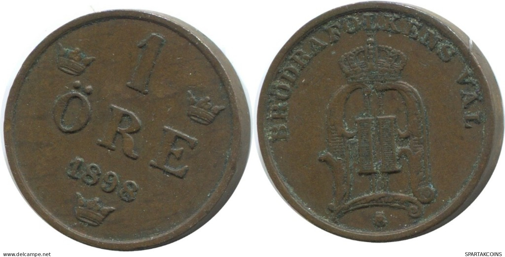 1 ORE 1898 SWEDEN Coin #AD318.2.U.A - Suède