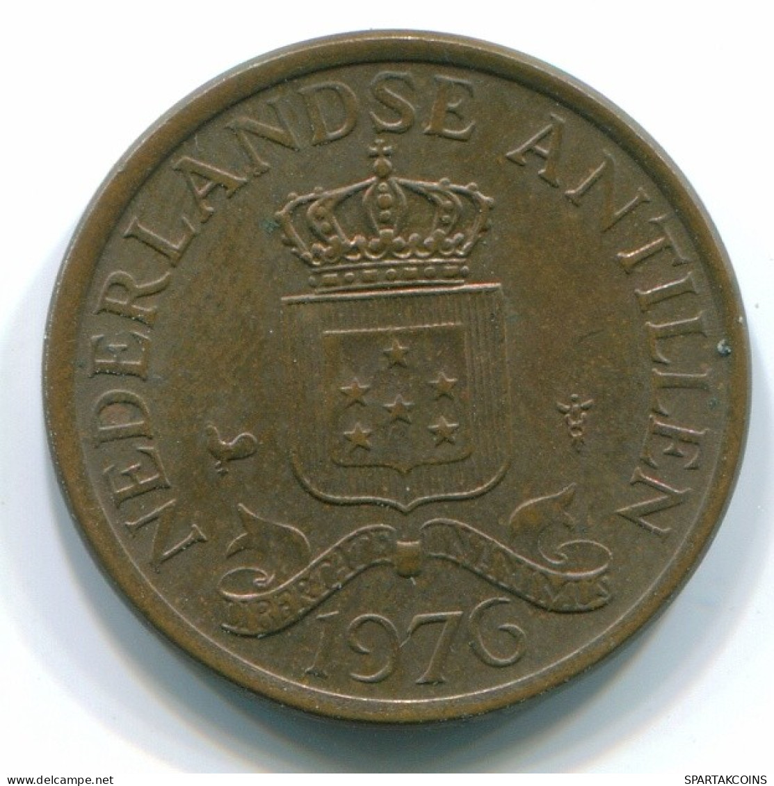 1 CENT 1976 NETHERLANDS ANTILLES Bronze Colonial Coin #S10697.U.A - Antilles Néerlandaises