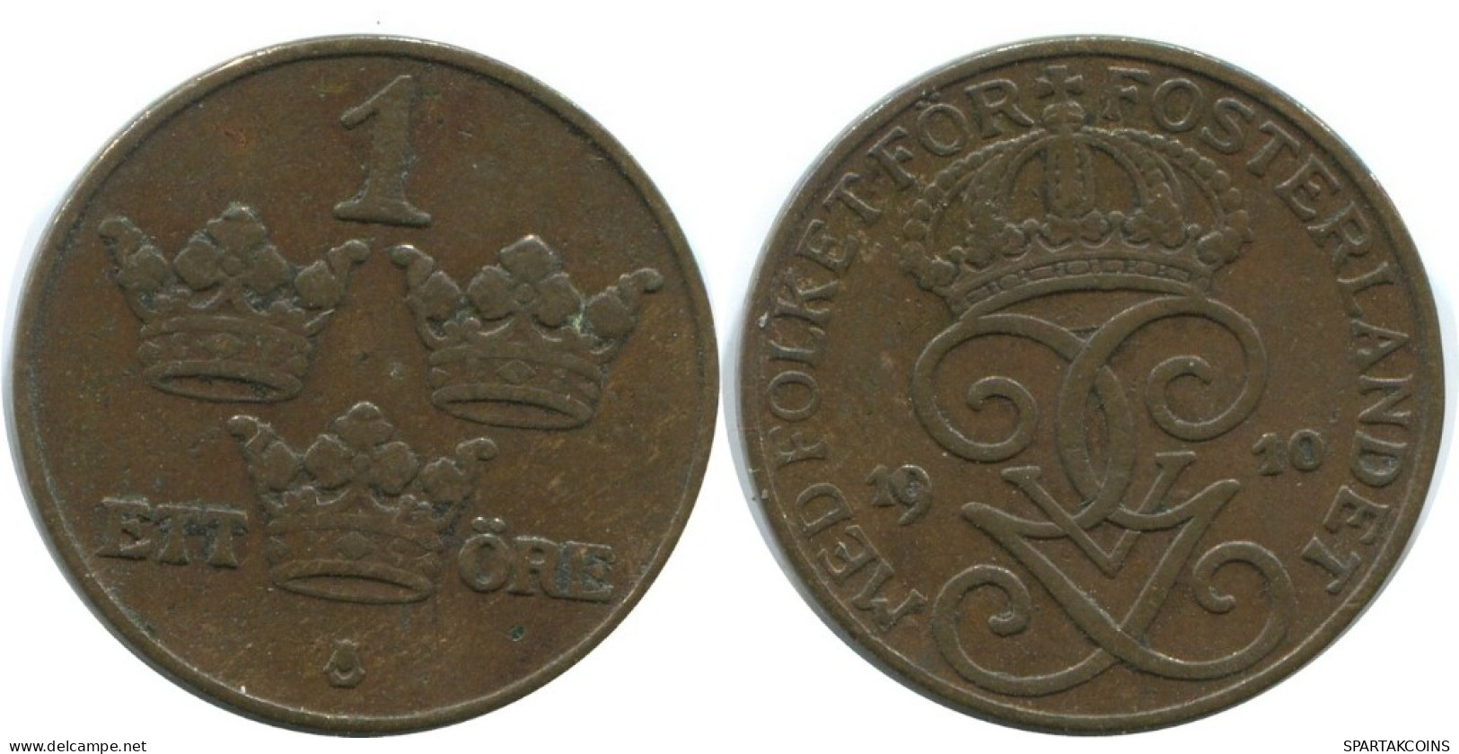 1 ORE 1910 SCHWEDEN SWEDEN Münze #AD280.2.D.A - Suecia