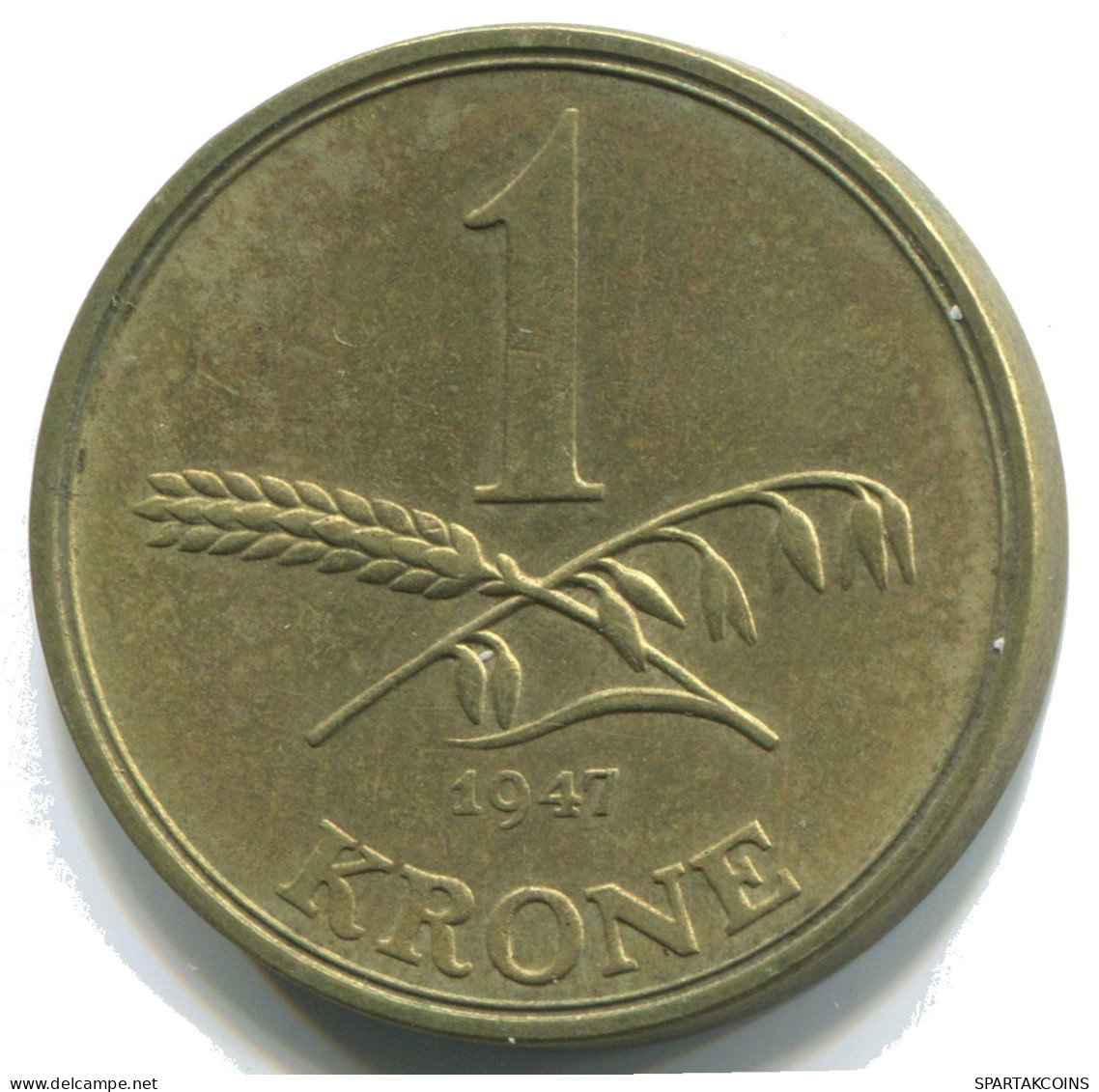 1 KRONE 1947 DINAMARCA DENMARK Moneda #WW1002.E.A - Dinamarca