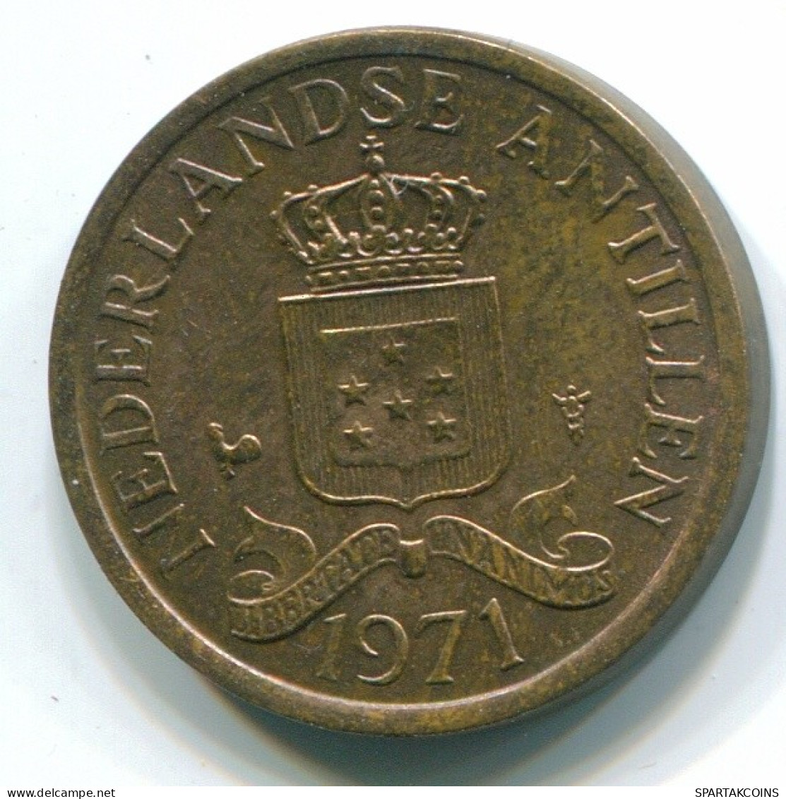 1 CENT 1971 NETHERLANDS ANTILLES Bronze Colonial Coin #S10627.U.A - Antilles Néerlandaises