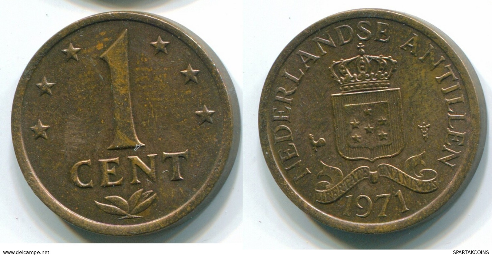 1 CENT 1971 NETHERLANDS ANTILLES Bronze Colonial Coin #S10627.U.A - Antillas Neerlandesas