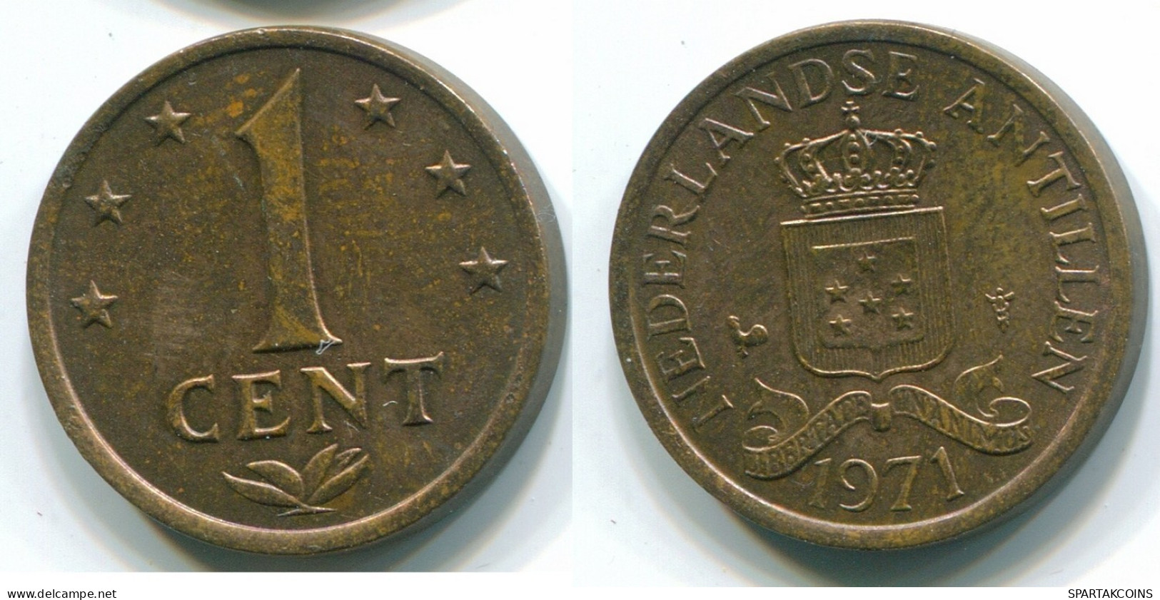 1 CENT 1971 NETHERLANDS ANTILLES Bronze Colonial Coin #S10627.U.A - Antilles Néerlandaises