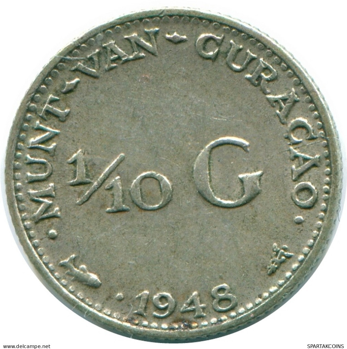 1/10 GULDEN 1948 CURACAO NÉERLANDAIS NETHERLANDS ARGENT Colonial Pièce #NL11907.3.F.A - Curaçao