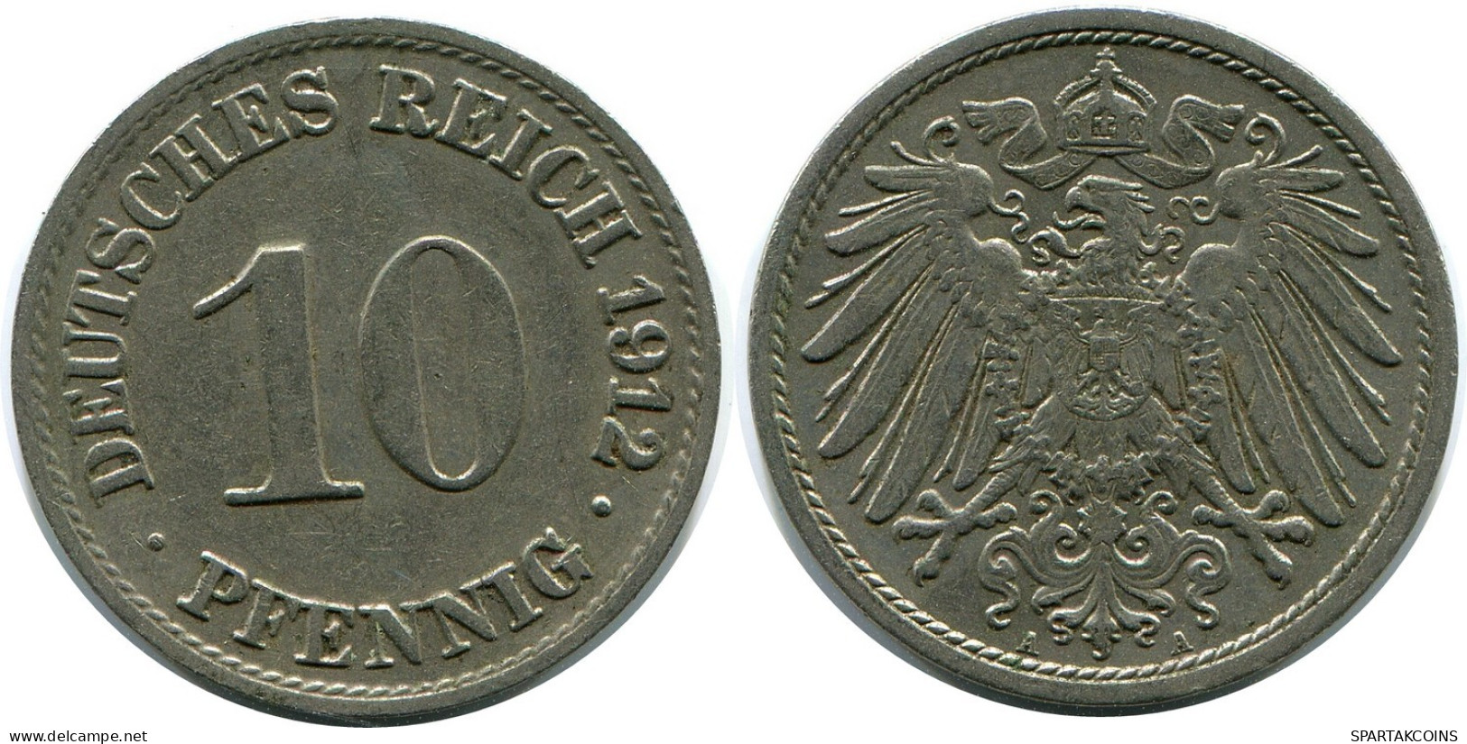 10 PFENNIG 1912 A ALEMANIA Moneda GERMANY #DB284.E.A - 10 Pfennig