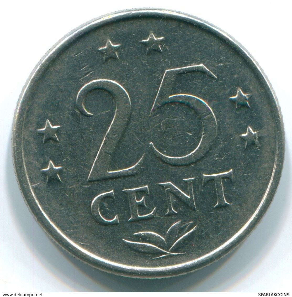 25 CENTS 1971 ANTILLES NÉERLANDAISES Nickel Colonial Pièce #S11535.F.A - Antilles Néerlandaises