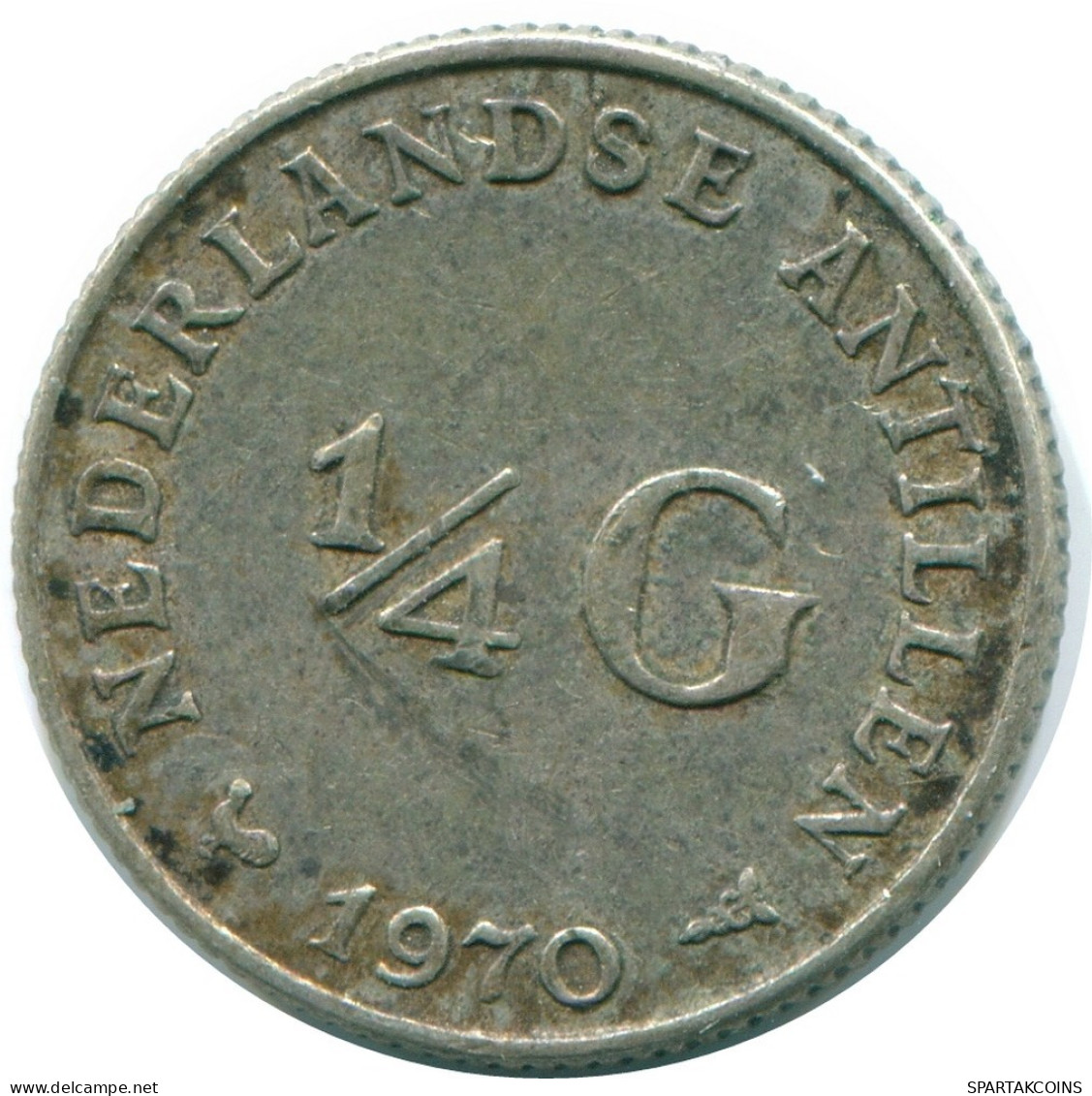 1/4 GULDEN 1970 NETHERLANDS ANTILLES SILVER Colonial Coin #NL11712.4.U.A - Antille Olandesi