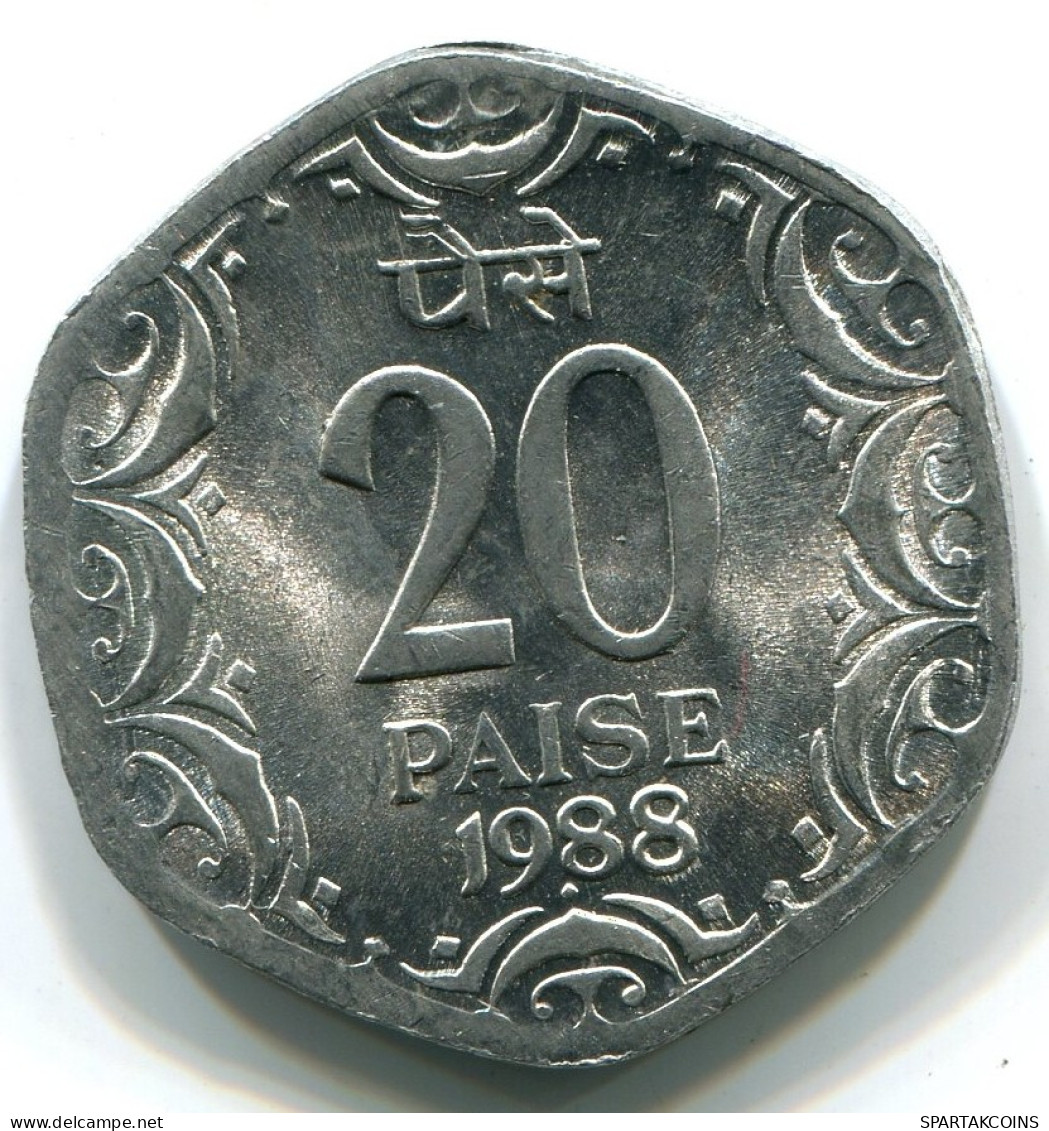 20 PAISE 1988 INDIA UNC Moneda #W11135.E.A - Inde