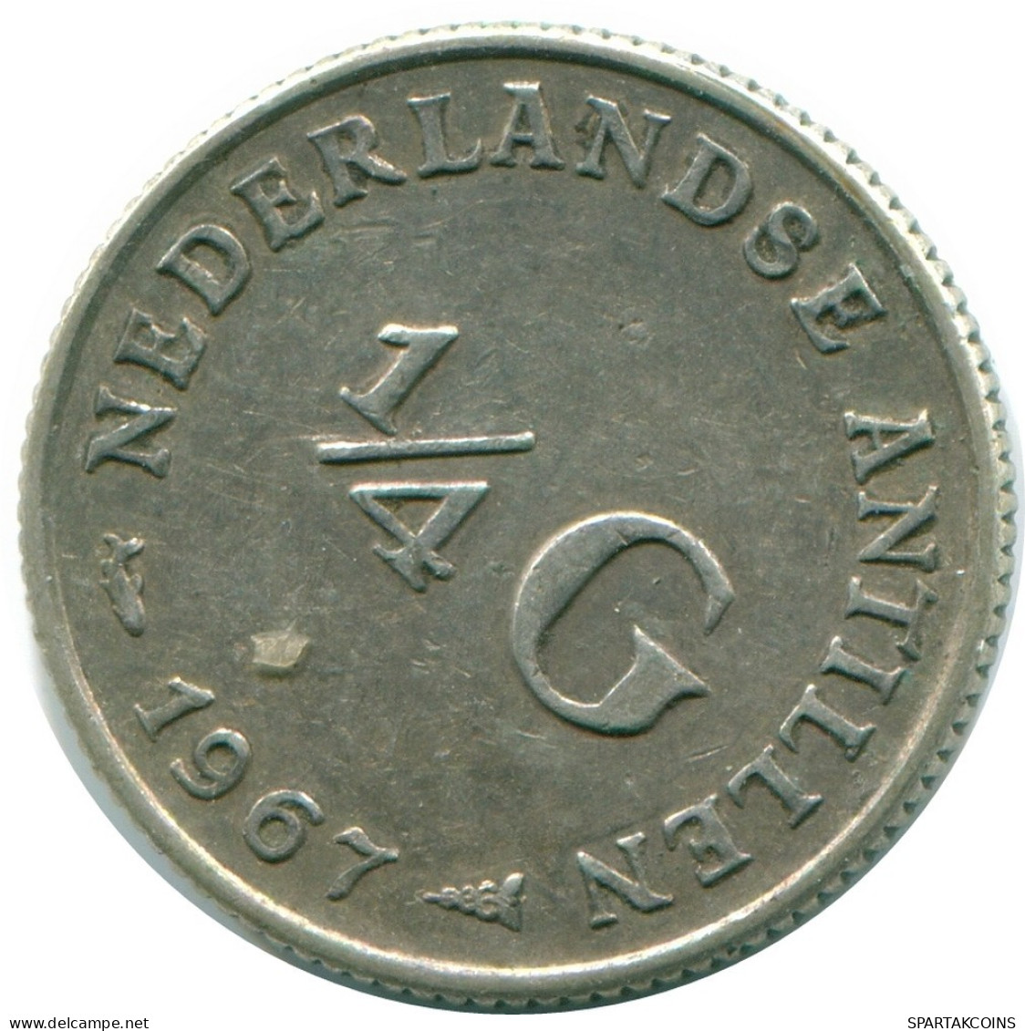 1/4 GULDEN 1967 NETHERLANDS ANTILLES SILVER Colonial Coin #NL11565.4.U.A - Antille Olandesi