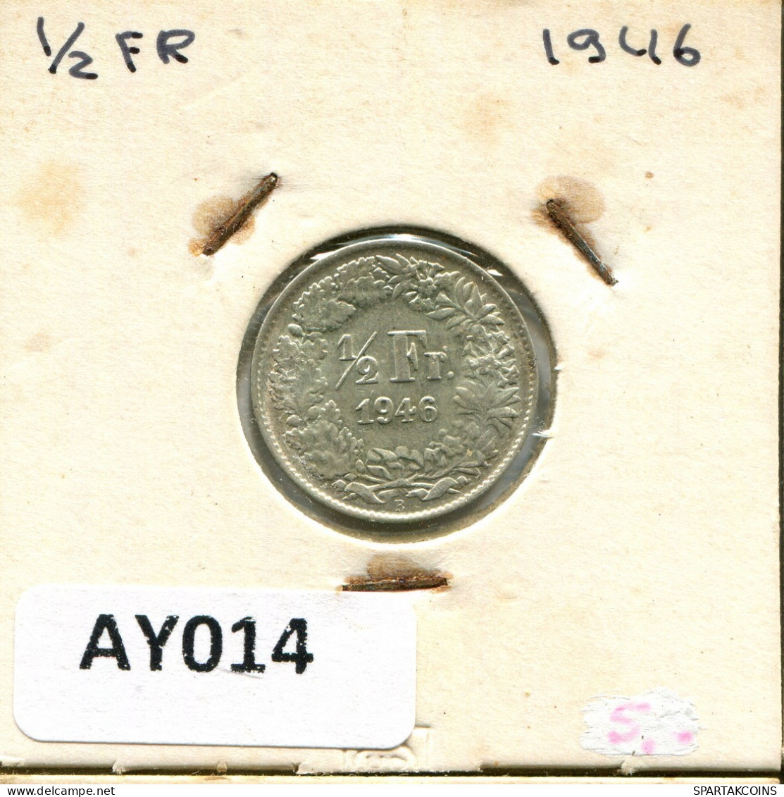 1/2 FRANC 1946 B SWITZERLAND Coin SILVER #AY014.3.U.A - Autres & Non Classés
