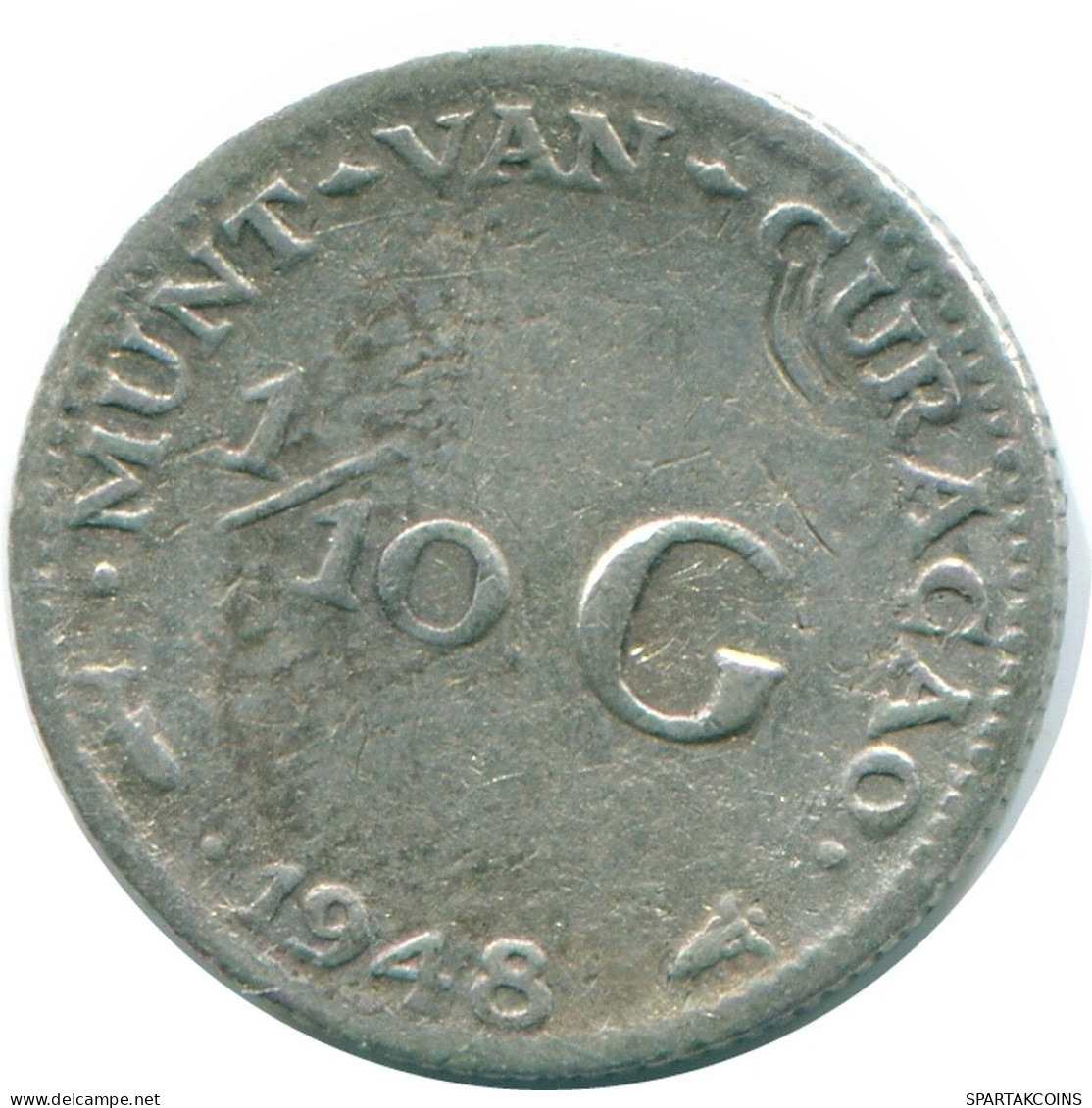 1/10 GULDEN 1948 CURACAO NIEDERLANDE SILBER Koloniale Münze #NL11905.3.D.A - Curaçao