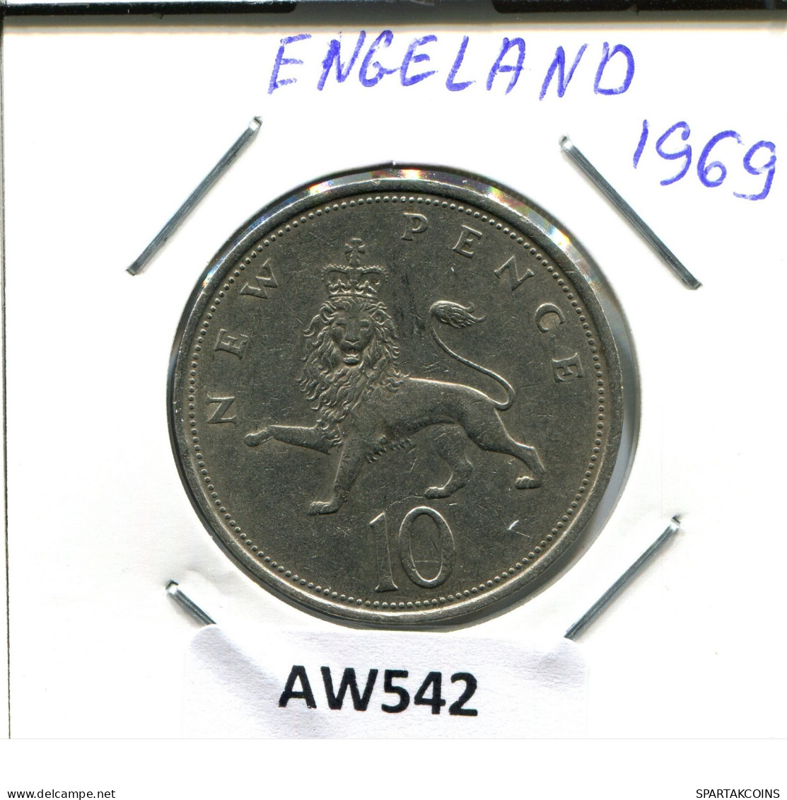 10 NEW PENCE 1969 UK GREAT BRITAIN Coin #AW542.U.A - Sonstige & Ohne Zuordnung