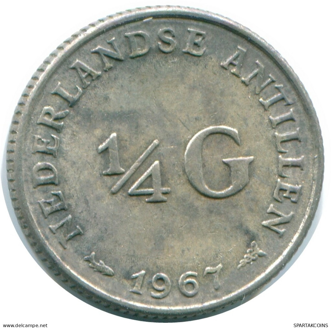 1/4 GULDEN 1967 ANTILLAS NEERLANDESAS PLATA Colonial Moneda #NL11555.4.E.A - Antilles Néerlandaises