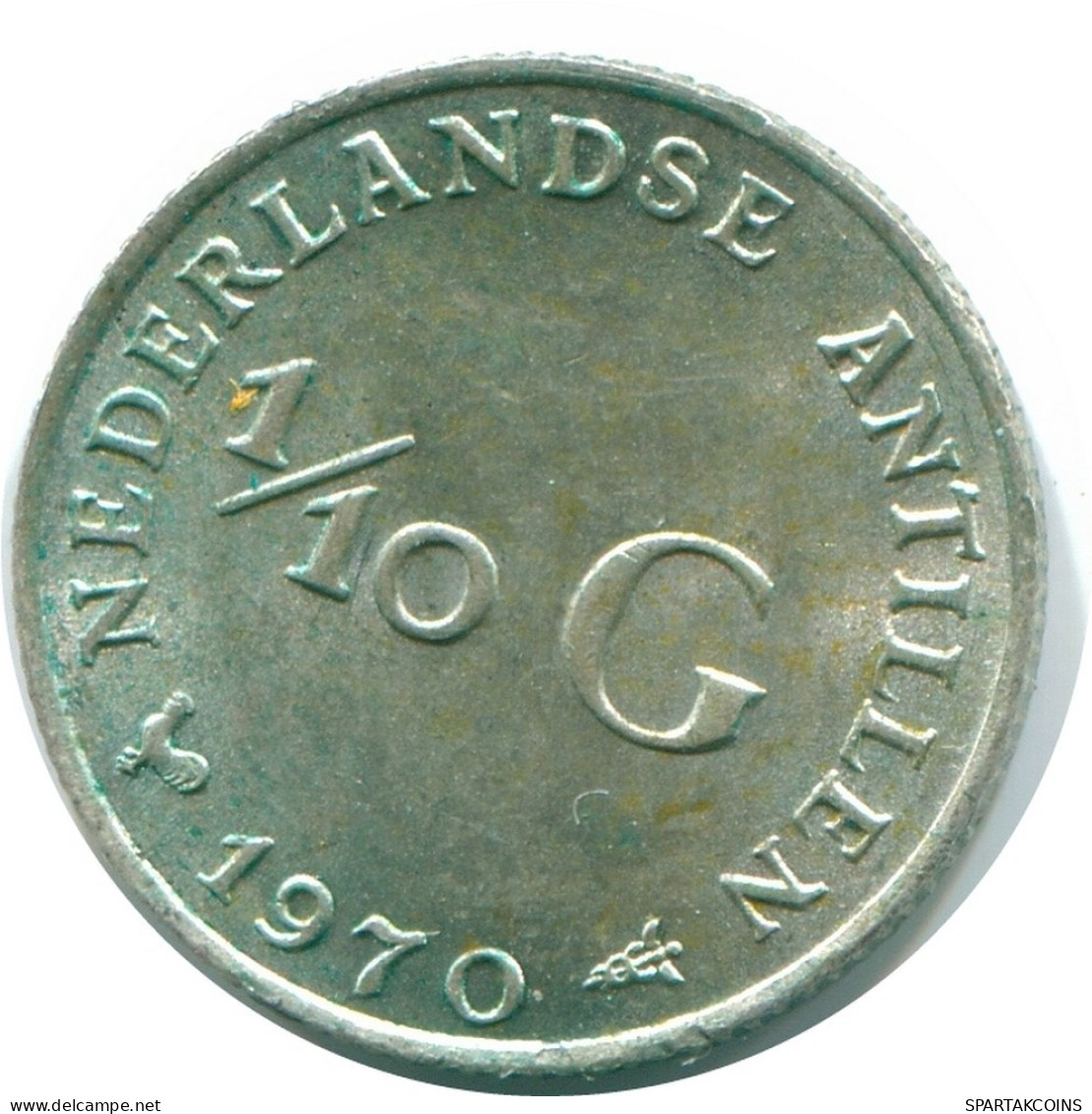 1/10 GULDEN 1970 ANTILLAS NEERLANDESAS PLATA Colonial Moneda #NL12963.3.E.A - Antille Olandesi