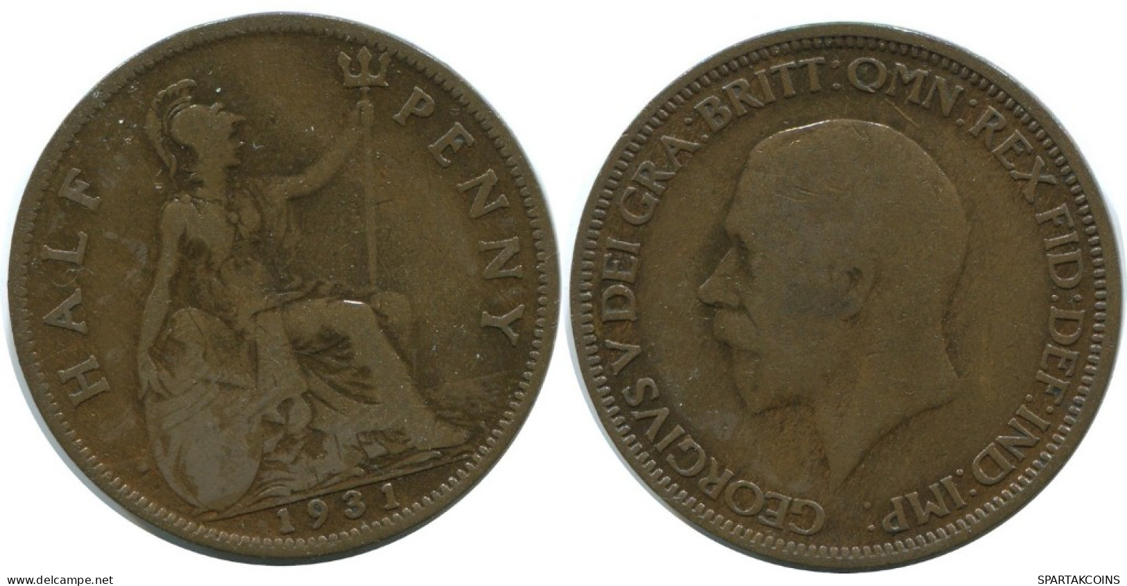 HALF PENNY 1931 UK GRANDE-BRETAGNE GREAT BRITAIN Pièce #AG807.1.F.A - C. 1/2 Penny