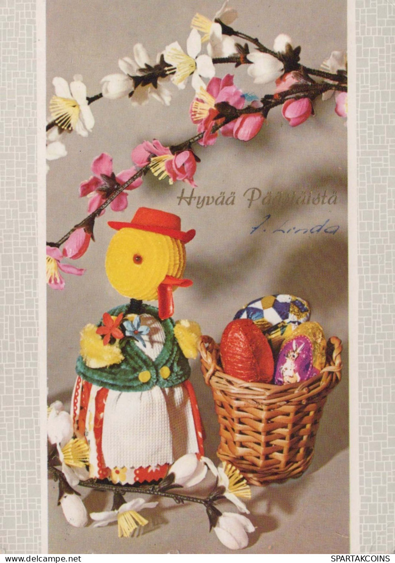 EASTER CHICKEN EGG Vintage Postcard CPSM #PBP047.A - Pâques