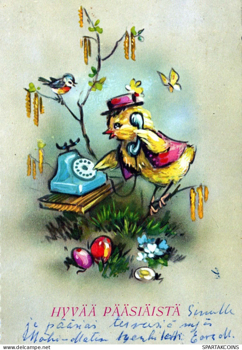 PASQUA POLLO Vintage Cartolina CPSM #PBO953.A - Pâques