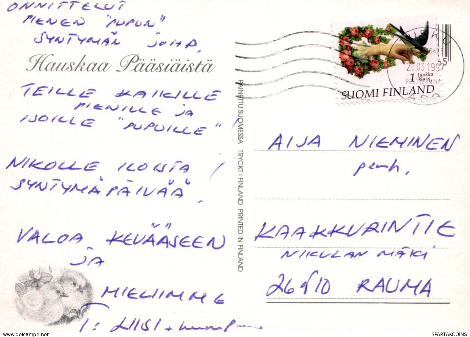 PASQUA CONIGLIO Vintage Cartolina CPSM #PBO543.A - Ostern