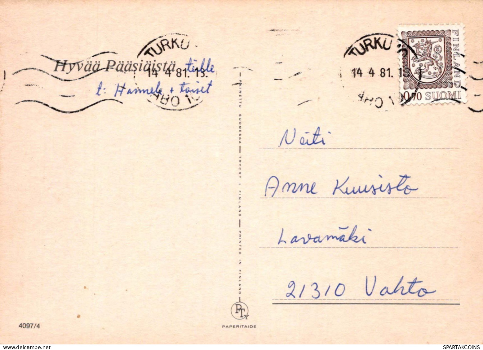 EASTER CHICKEN EGG Vintage Postcard CPSM #PBO576.A - Ostern