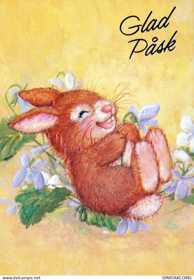 OSTERN KANINCHEN Vintage Ansichtskarte Postkarte CPSM #PBO420.A - Ostern