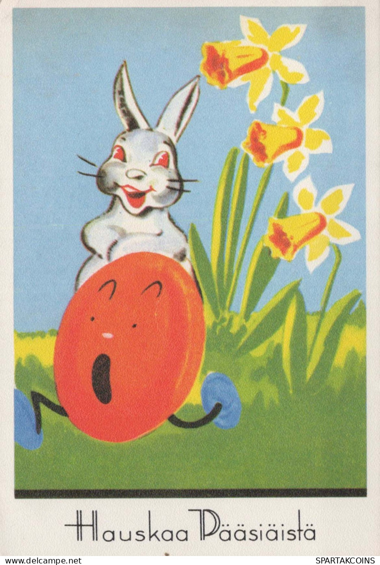 OSTERN KANINCHEN EI Vintage Ansichtskarte Postkarte CPSM #PBO430.A - Easter