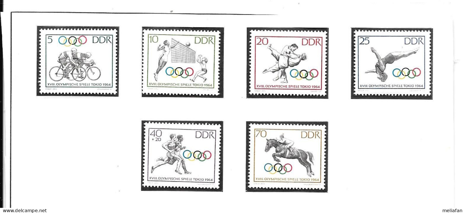 DH69 -TIMBRES DDR - JEUX OLYMPIQUES TOKYO 1964 - JUDO - CYCLISME - EQUITATION - VOLLEY BALL - PLONGEON - ATHLETISME - Summer 1964: Tokyo