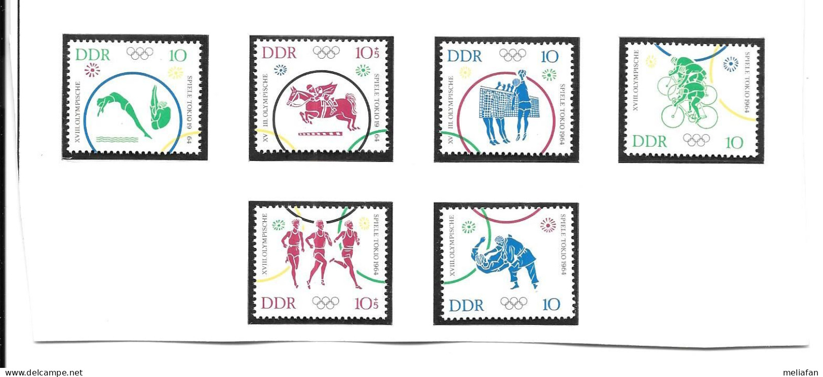 DH69 -TIMBRES DDR - JEUX OLYMPIQUES TOKYO 1964 - JUDO - CYCLISME - EQUITATION - VOLLEY BALL - PLONGEON - ATHLETISME - Estate 1964: Tokio