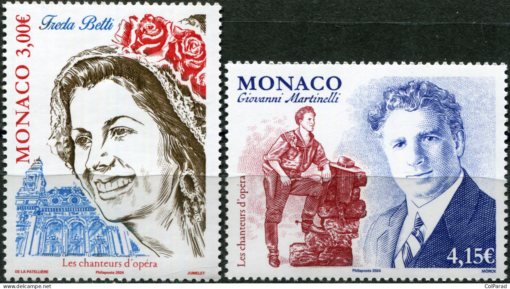 MONACO - 2024 - SET OF 2 STAMPS MNH ** - Opera Singers - Neufs