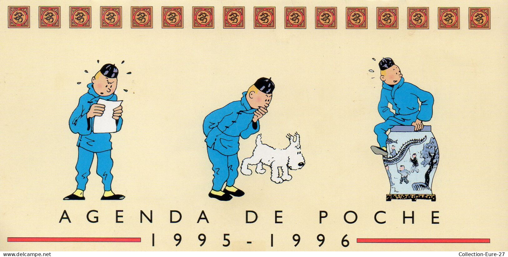 (12/05/24) THEME BANDES DESSINEES-AGENDA DE POCHE 1995-96 - TINTIN ET MILOU - Bandes Dessinées